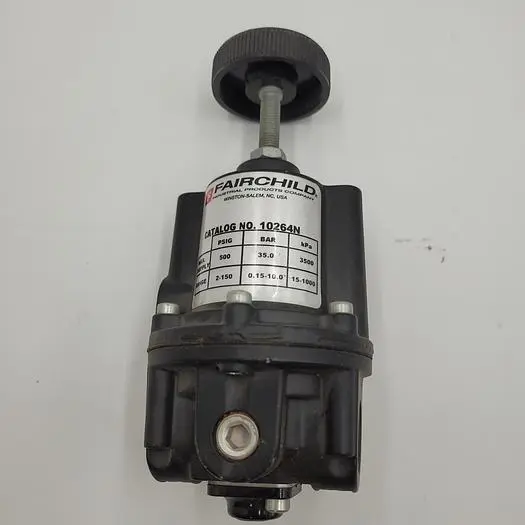 Used FAIRCHILD INDUSTRIAL PROD 10264N FAIRCHILD MODEL PLUNGER OPERATED PNEUMATIC PRECISION REGULATOR Solenoid Regulators | ND Industrial Surplus #1225481