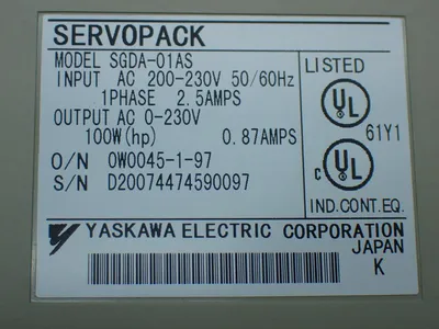 New | in-Stock YASKAWA SGDA01AS Servo Drives Ohio US | HGR 24 #1125881