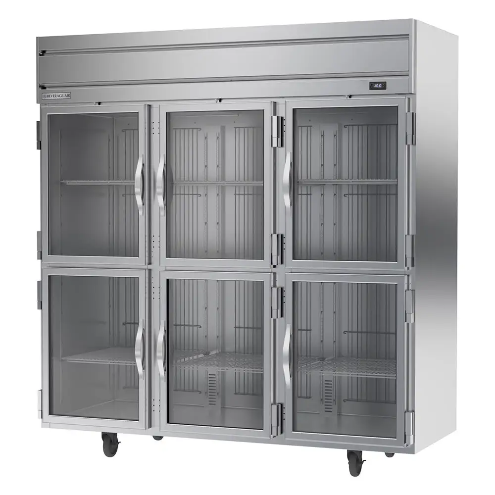 Beverage-Air HFPS3HC-1HG 78" Horizon Series Three Section Reach In Freezer, (6) Left/right Hinge Glass Doors, 115v