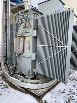 10,000 kVA KNAN Sealed Oil Transformer, 13800 pri. volts, 4160Y/2402 sec. volts