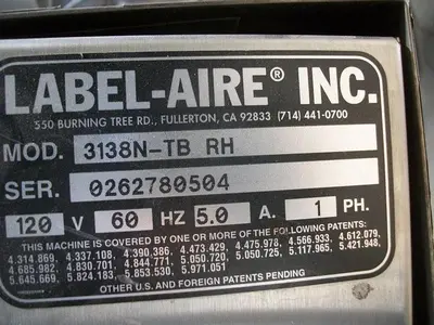 USED LABEL-AIRE 3138-N-TB RH