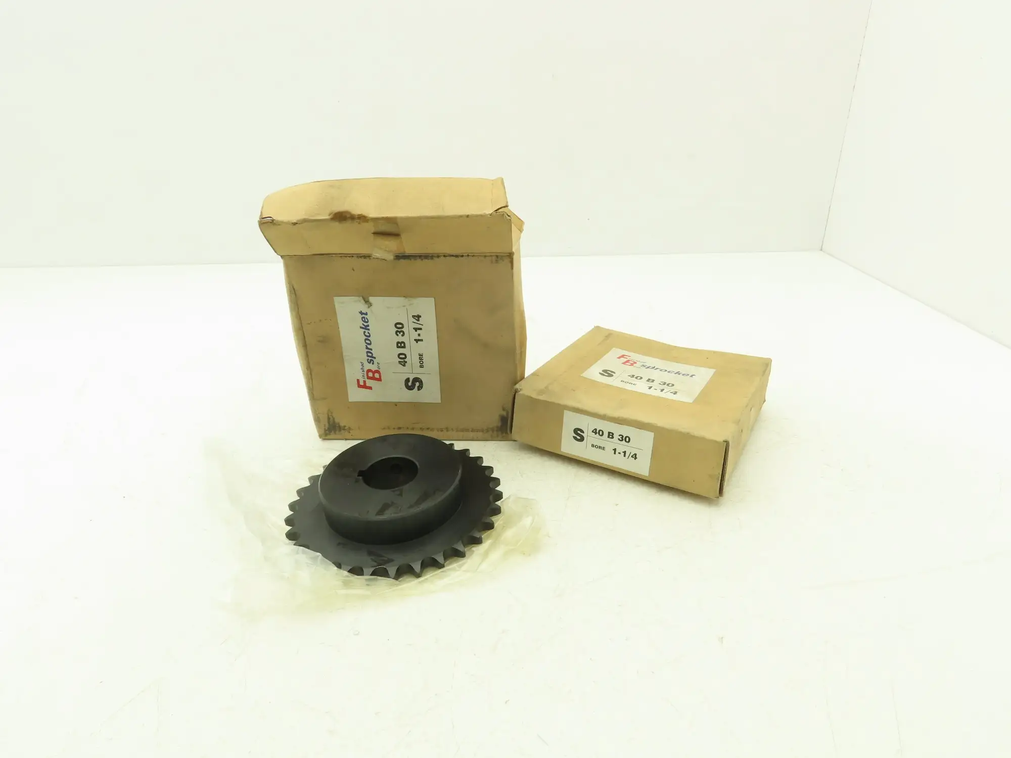 Finished Bore S40 B 30H Roller Chain Sprocket 30 Tooth #40 1-1/4"ID Lot of 2