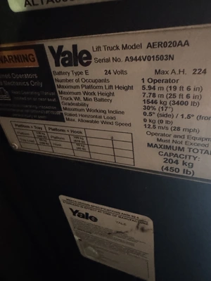 Used YALE 19 Scissor Lifters Michigan US | Miedema Asset Management Group #1341826