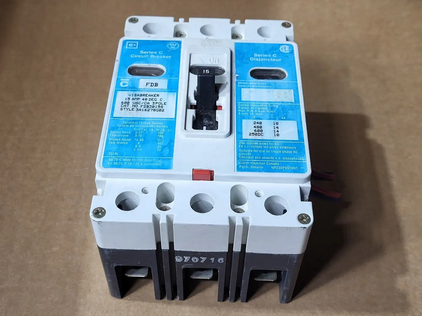 Used EATON CUTLER-HAMMER FDB3015S Switchgears British Columbia CA | Lenmark #477711