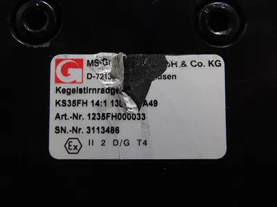 MS-Graessner KS35FH TwinGear Helical Bevel Gearbox 14:1 Ratio 1235FH000033 Used