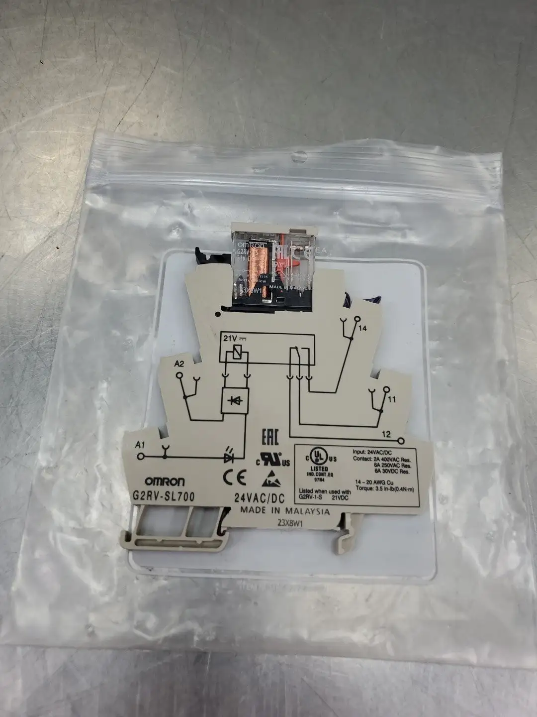 USED Omron G2RV-SL700 Module w/G2RV-1-S 21VDC Relay