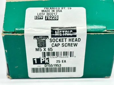 D1551953 | Socket Head Cap Screw M5 X 65 PKG OF 25 - New