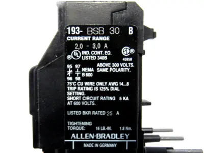 NEW ALLEN BRADLEY 193-BSB30 OVERLOAD RELAY SER.B 193BSB30