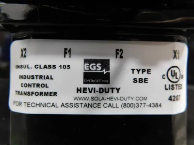 EGS E150E Hevi-Duty Industrial Control Transformer .150 KVA Insul Class 105 Used