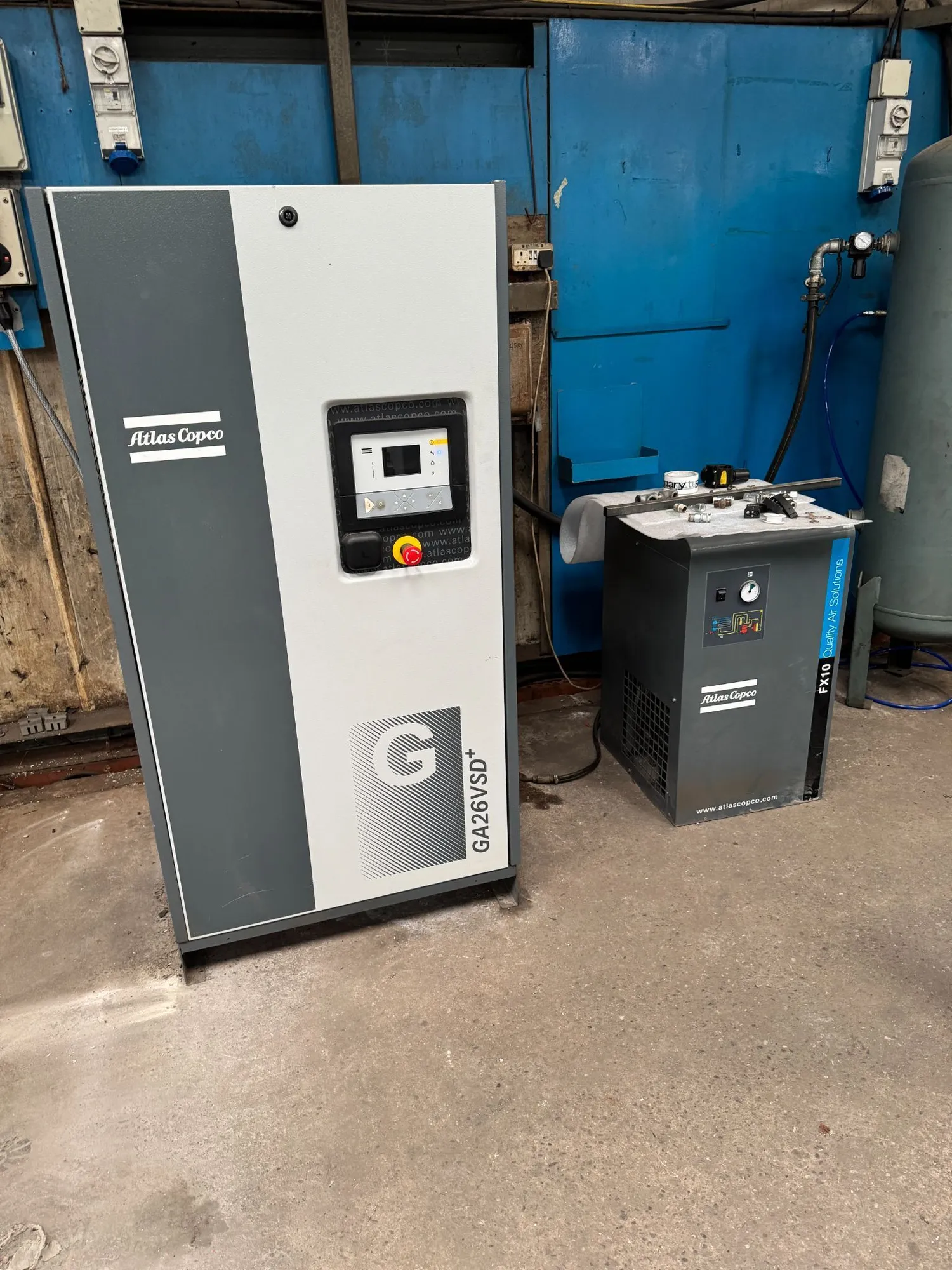 Used ATLAS COPCO ga26VSD Air Compressors, Portable GB | Bowland Trading Ltd #1332379