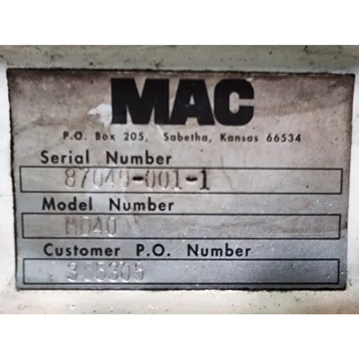 USED MAC EQUIPMENT MD40