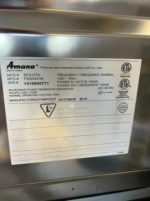 Used AMANA RCS10TS Restaurant Small Appliances Florida US | BAM Discount Restaurant Equipment #1286643