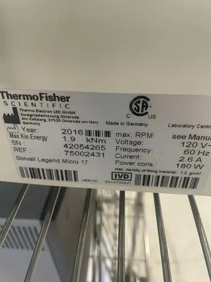 Used Thermo Scientific Thermo Scientific Thermo Scientific Sorvall Legend Micro 17 Centrifuge - Floor Texas US | PT Medical Technologies #1458907