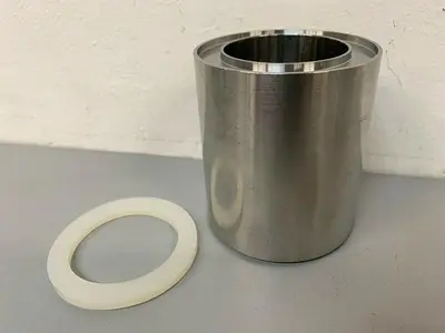 USED CUNO STAINLESS STEEL FILTER 3" D X 3.5" H SPACER W/ GASKETS