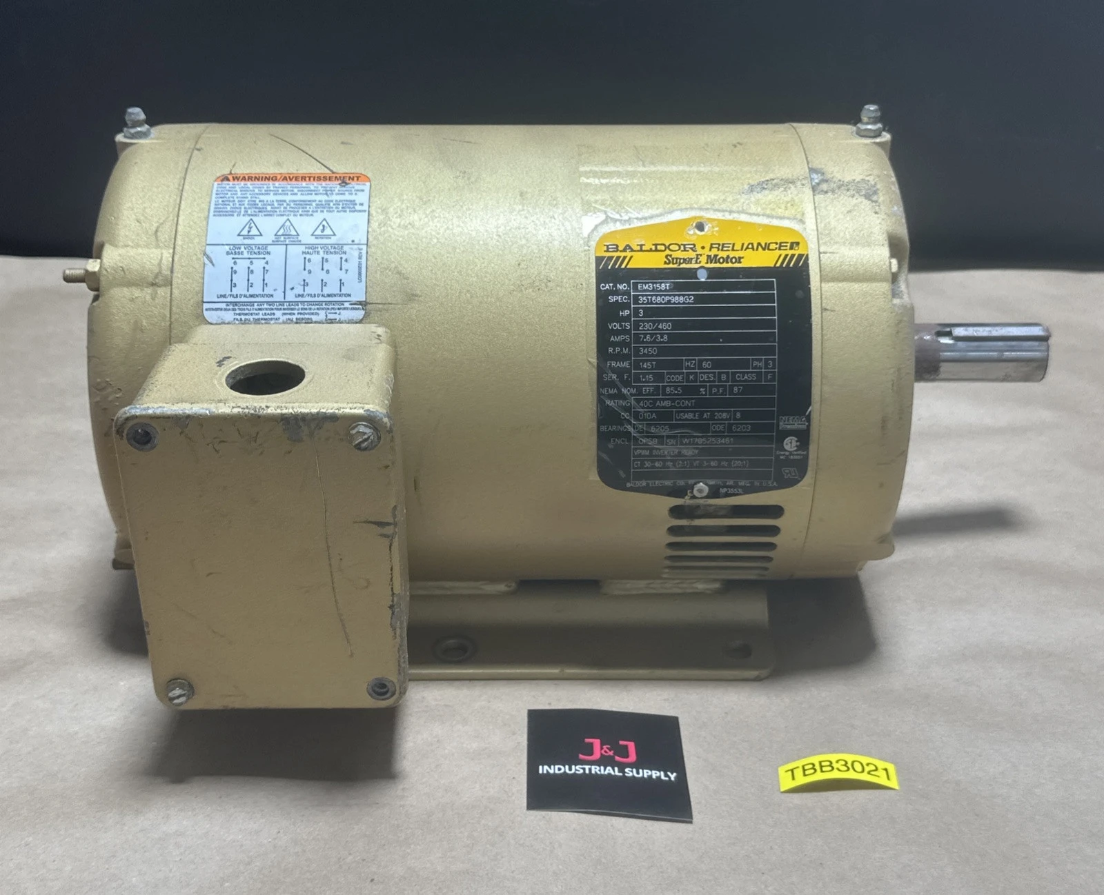USED BALDOR RELIANCE EM3158T