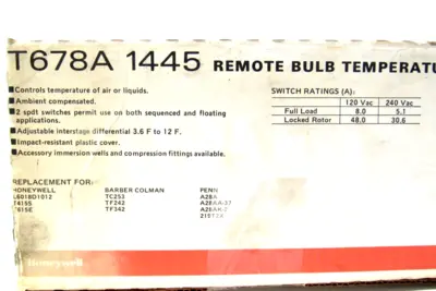 NEW HONEYWELL T678A-1445 TEMPERATURE CONTROLLER T678A1445