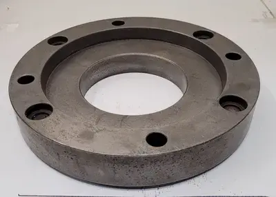 15" LATHE FACE PLATE - D1-8 MOUNT WITH 6-5/8" THROUGH HOLE