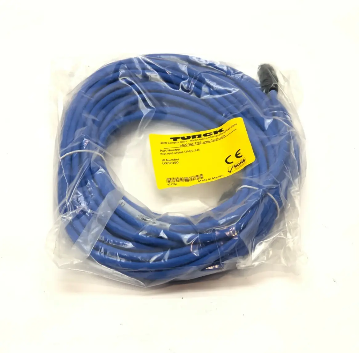 NEW TURCK DOUBLE ENDED ETHERNET CORDSET UX07350