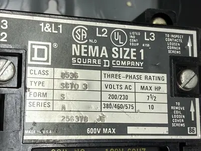 Used SQUARE D CLASS 8536 TYPE SCT03 Starters Ohio US | Surplus Asset Holdings #1204558