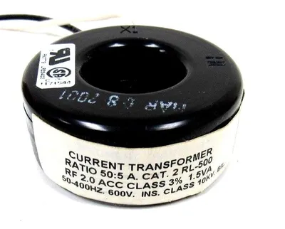 NEW SSI 2RL-500 CURRENT TRANSFORMER 2RL500 RATIO 50:5A 50-400HZ 600V