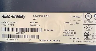 Used ALLEN-BRADLEY ALLEN-BRADLEY 1756-PA72/C, A13 Power Supplies | ND Industrial Surplus #1214285