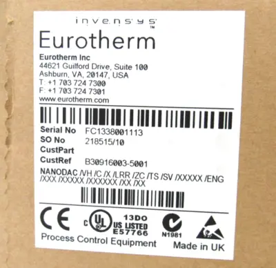 NEW EUROTHERM NANODAC/VH/C/X/LRR/ZC/TS/SV/XXXXX/ENG/XXX/XXXXX/XXXXXX/XX/XX