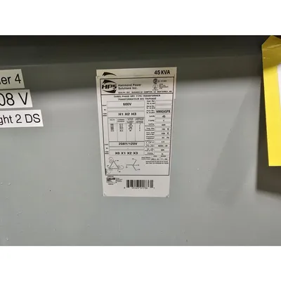 Used Hammond 45 KVA Dry Type 3-Phase Transformer