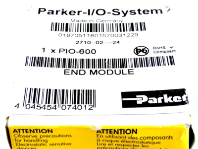 NEW PARKER PIO-600 FIELDBUS PIO END MODULE PIO600