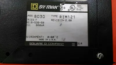 Square D 8030 RIM121 SY/MAX PLC Relay Input Mod 4pt, 1-10VDC, 4-20mA. 3C