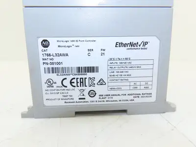 Allen Bradley 1766-L32AWA MicroLogix 1400 Controller Module 32 Pt Ser C FW 21