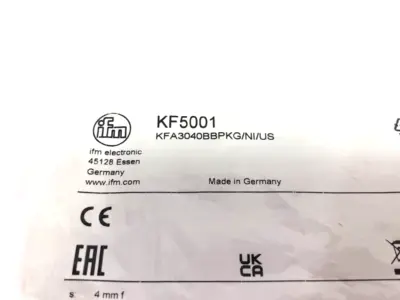 New | in-Stock ifm Stainless Steel Capacitive Sensor Normally Open, KFA3040BBPKG/NI/ Proximity Sensors Michigan US | Maverick Industrial Sales #1424135