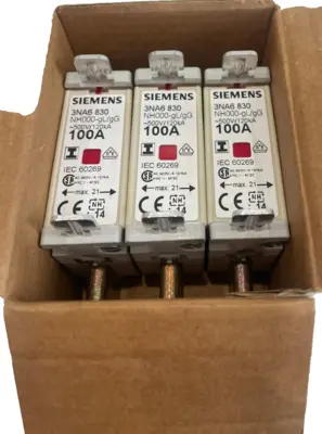 NEW SIEMENS 3NA6-830 FUSE 100AMP 3 PCS. 3NA6830