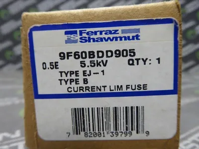 Ferraz Shawmut 9F60BDD905 Current Lim Fuse 0.5E 5.5kV EJ-1 Type Size B New NIB