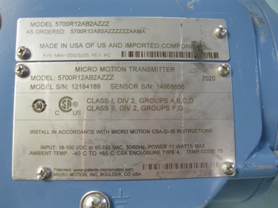 NEW Micro Motion 5700 R12 AB2AZZZ ZZZAAMA