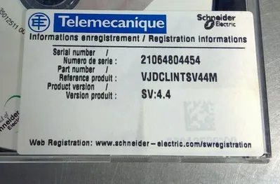 Schneider Electric - Telemecanique VJDCLINTSV44M Registration Information 3C