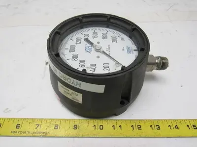 Waika 23X.34 Pressure Gauge 0-2000PSI, 1/2" NPT Stainless Connection SIZE 4-1/2"