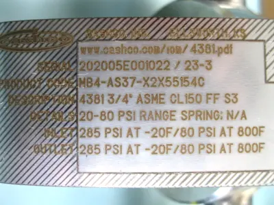 NEW Cashco MB4-AS37-X2X55154C