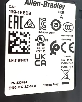 NEW ALLEN BRADLEY 193-1EEDB OVERLOAD RELAY SER. A 1931EEDB