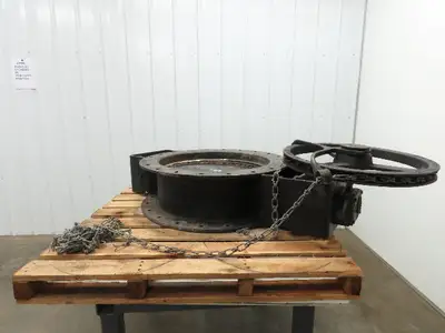 Multi-Fab 24" Flanged Butterfly Damper Valve Manual Chainwheel Operator