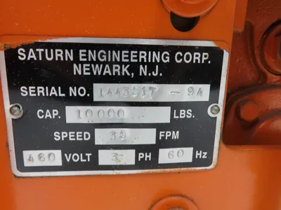 Saturn 5 Ton Bridge Crane Trolley Drive Tractor 460V 3PH 35 FPM 10000 Lb