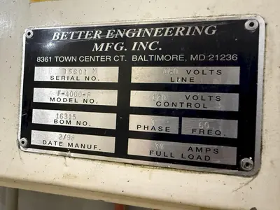 USED BETTER ENGINEERING F-4000-P