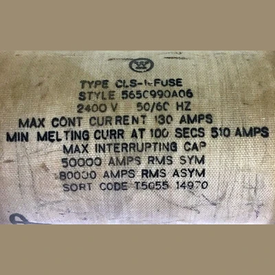 Westinghouse 130 Amp High Voltage Fuse