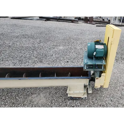 Used 9" dia. Mild Steel U-trough Auger Screw Conveyor 24'-10"L