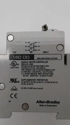 USED ALLEN-BRADLEY ALLEN-BRADLEY H150 1492-CB3 MANUEL MOTOR CONTROLLER