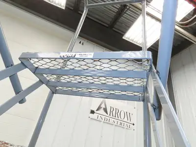 Uline H-5073A-10 Rolling Ladder Narrow Aisle 5 Step 10" Platform 50" Top Step