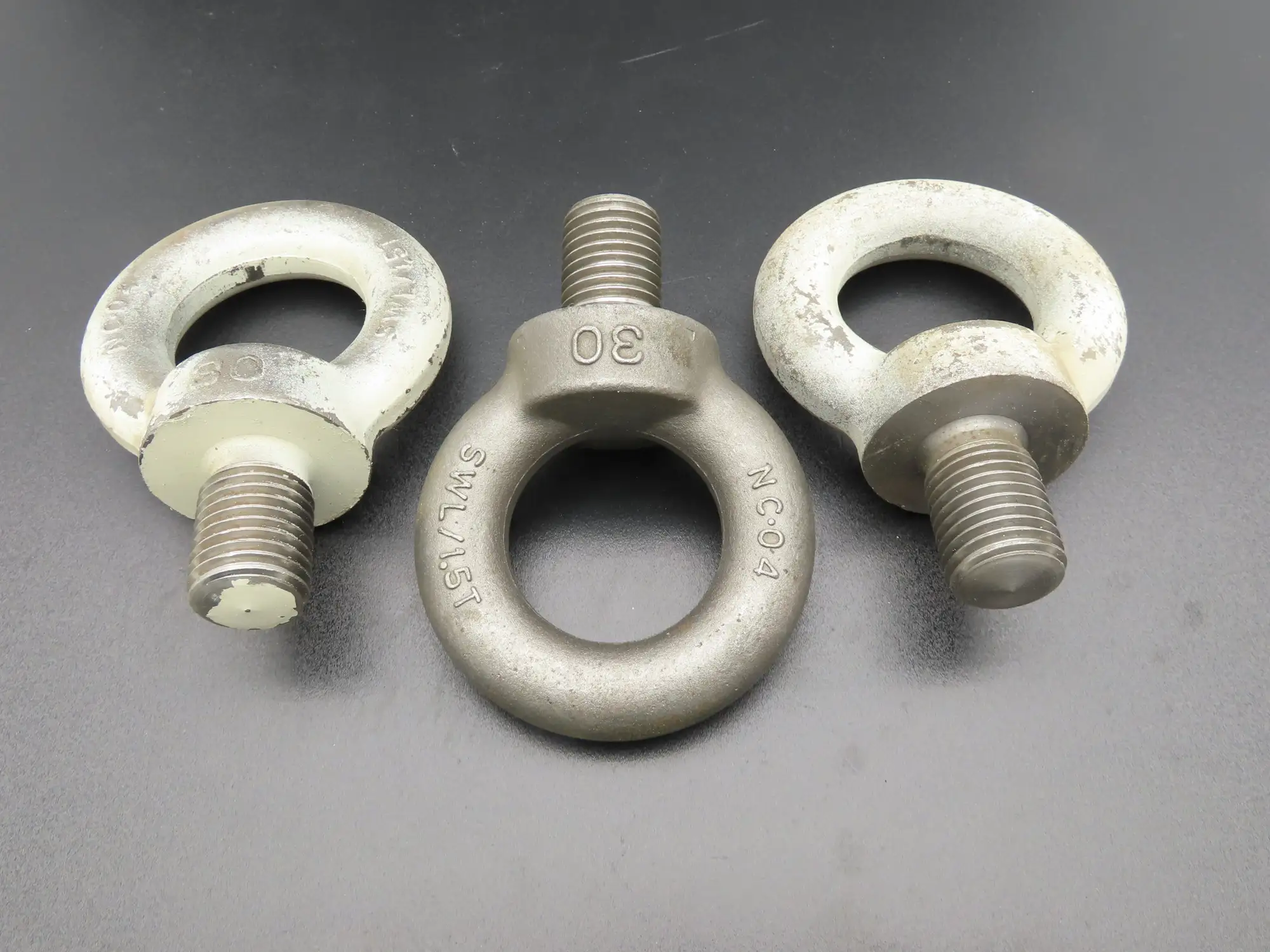 SWL 1.5T M30 x 3.5 Metric Shoulder Eye Bolt 45mm Shank NC-04  Lot of 3