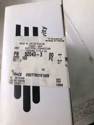 TE Connectivity 52043-3 1/4″ Ring Tongue Terminal Connector 4AWG -NIB 1000pcs