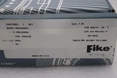 NEW OPEN BOX Fike BC2 D3513-10-1   4 Inch Burst Indicator STOCK SGF141