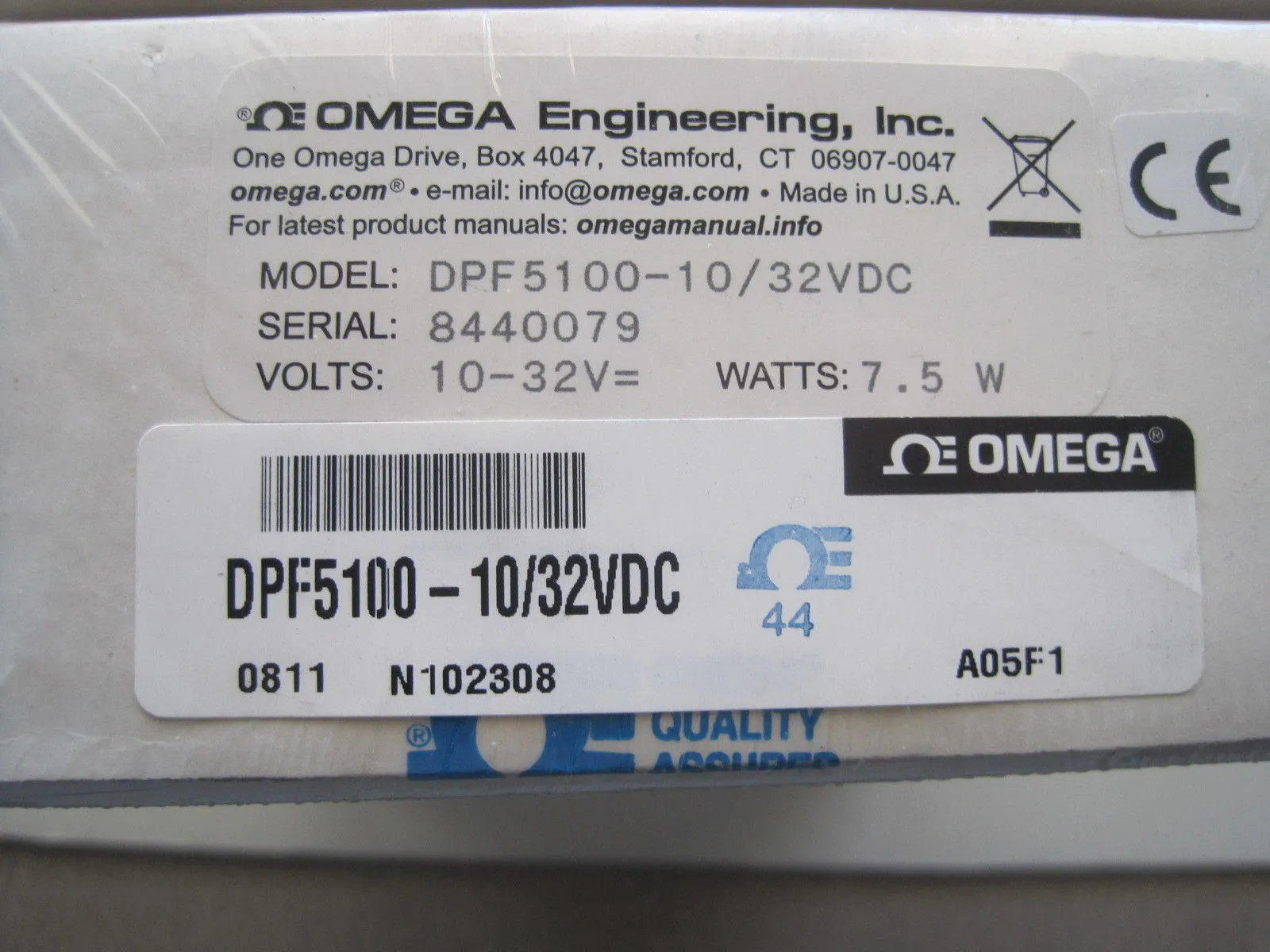 NEW OMEGA DPF5100-10/32VDC METER
