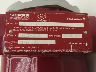 Sierra 220-F9-E2-MT Volumetric Vortex Flow Meter Steam 12-36 VDC